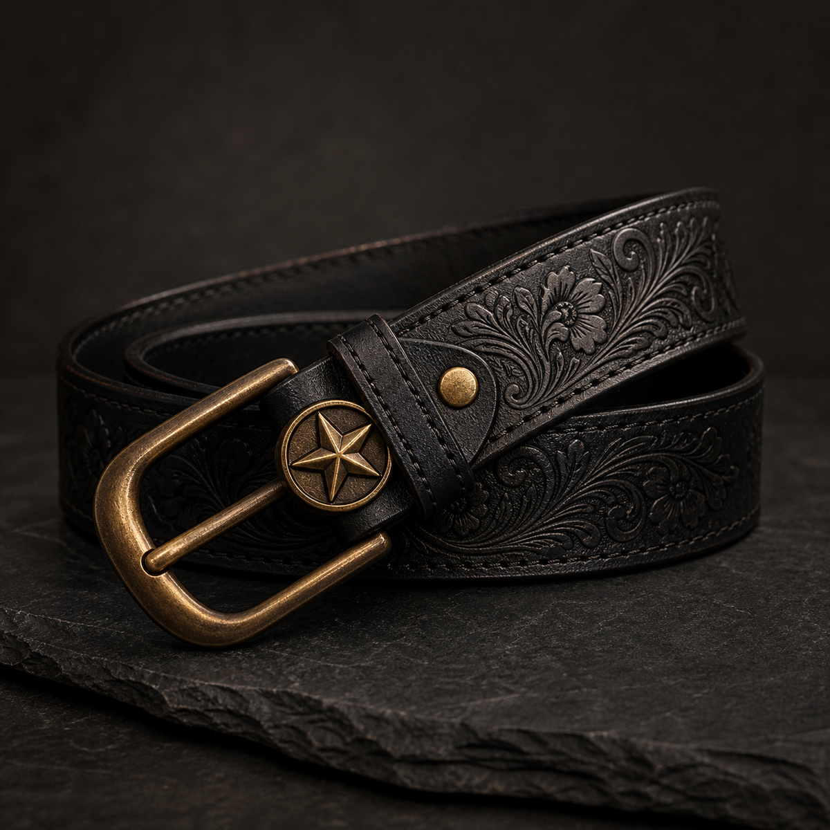 The Tooled Belt — Black