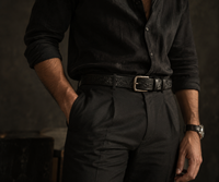 The Tooled Belt — Midnight Black
